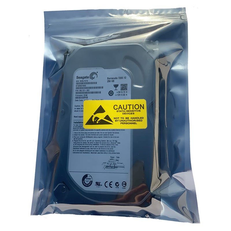 Daarcin 50pcs Anti Static Bags,5.9x7.87in/15x20cm Resealable ESD Bags for SSD HDD with 50pcs Labels, Anti-Static Bag for 3.5'' Hand Drive or Varieties of Electronic Device - Image 1